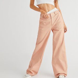 Dickies x Free People High Rise Wide Leg Pants size 28 pink salmon